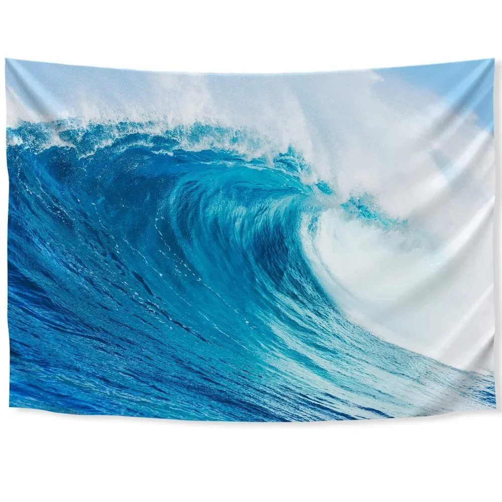 ocean blue wave tapestry 🤍 50x59